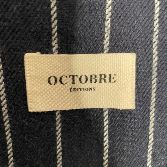 Octubre Editions Mens Jody Suit Navy Pinstripe Double Breasted Flat Front Pant - Picture 16 of 16